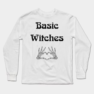 Basic Witches Skeleton Hands Heart Long Sleeve T-Shirt